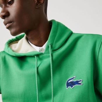 Lacoste Hooded Badge Sweatshirt - Mikiny Pánské Zelene | CZ-B4MjBq